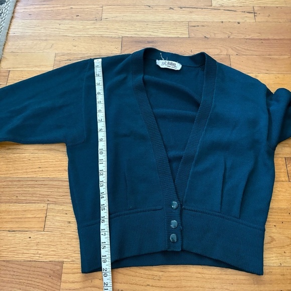 Vintage St. John Dark Teal Crop Cardigan Size Large - Picture 4 of 6